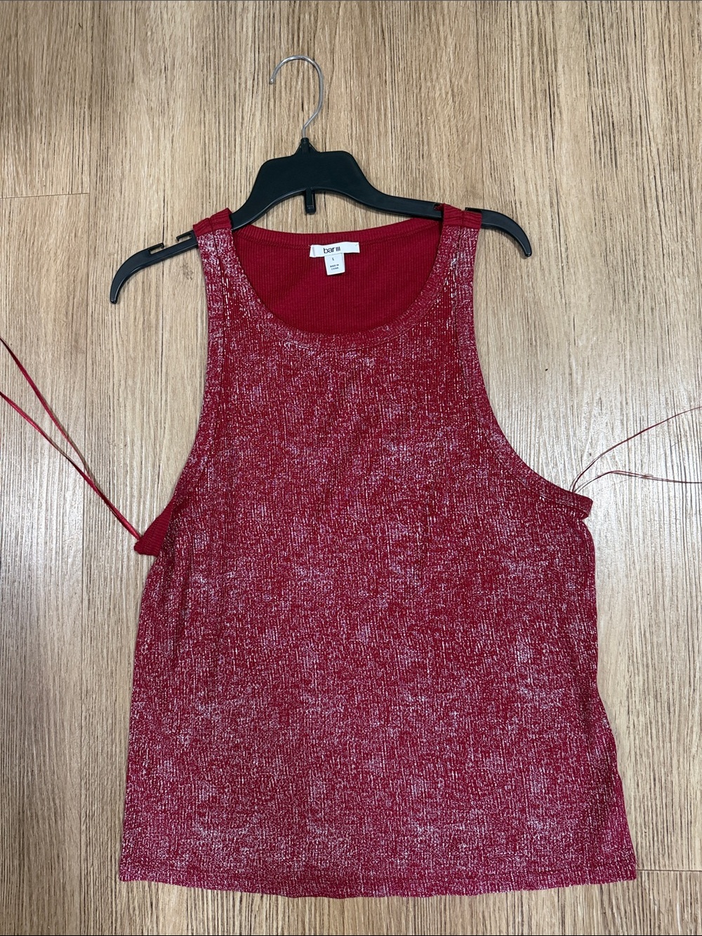 Bar lll Marled Red Tank Top L